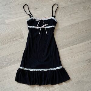 PacSun Black Chemise with Pink Lace Accents